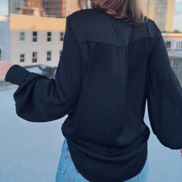 Last 1✨Alma Lace Neckline Long Sleeve Top - Black - Picture 7 of 7